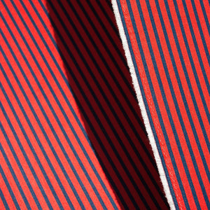 red and blue striped fabric