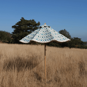 Parasol made with Christopher Farr Lapaz fabric